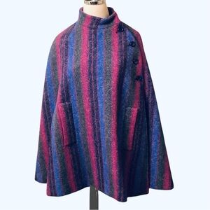 Vintage Jimmy Hourihan Dublin Irish Wool Cape Donnegal Tweed